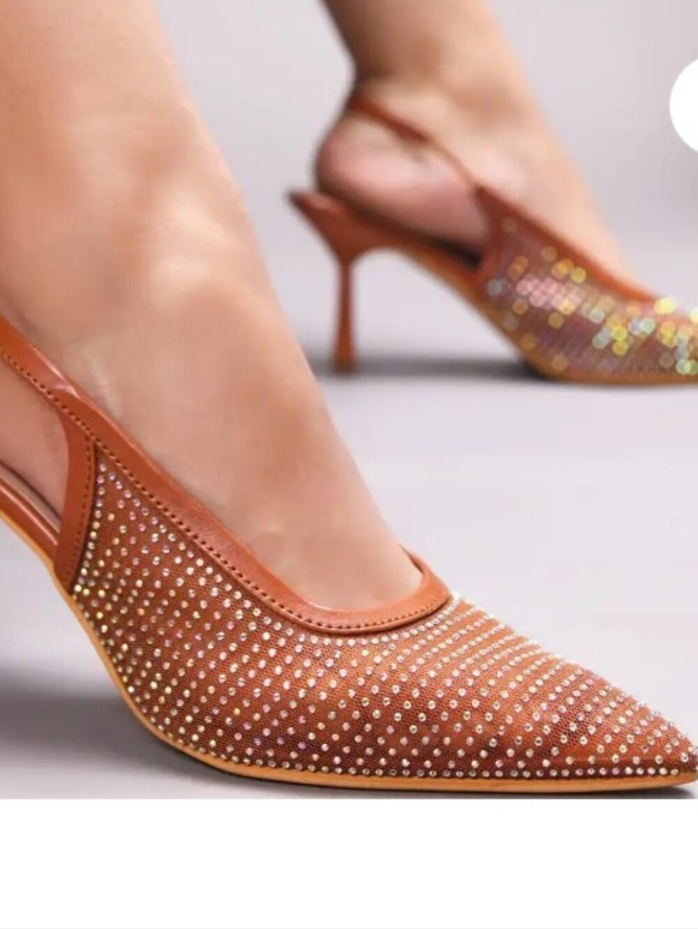 BRAND NEW RAMPAGE  WOMEN's POINTED MESH SLINGBACK HEELS